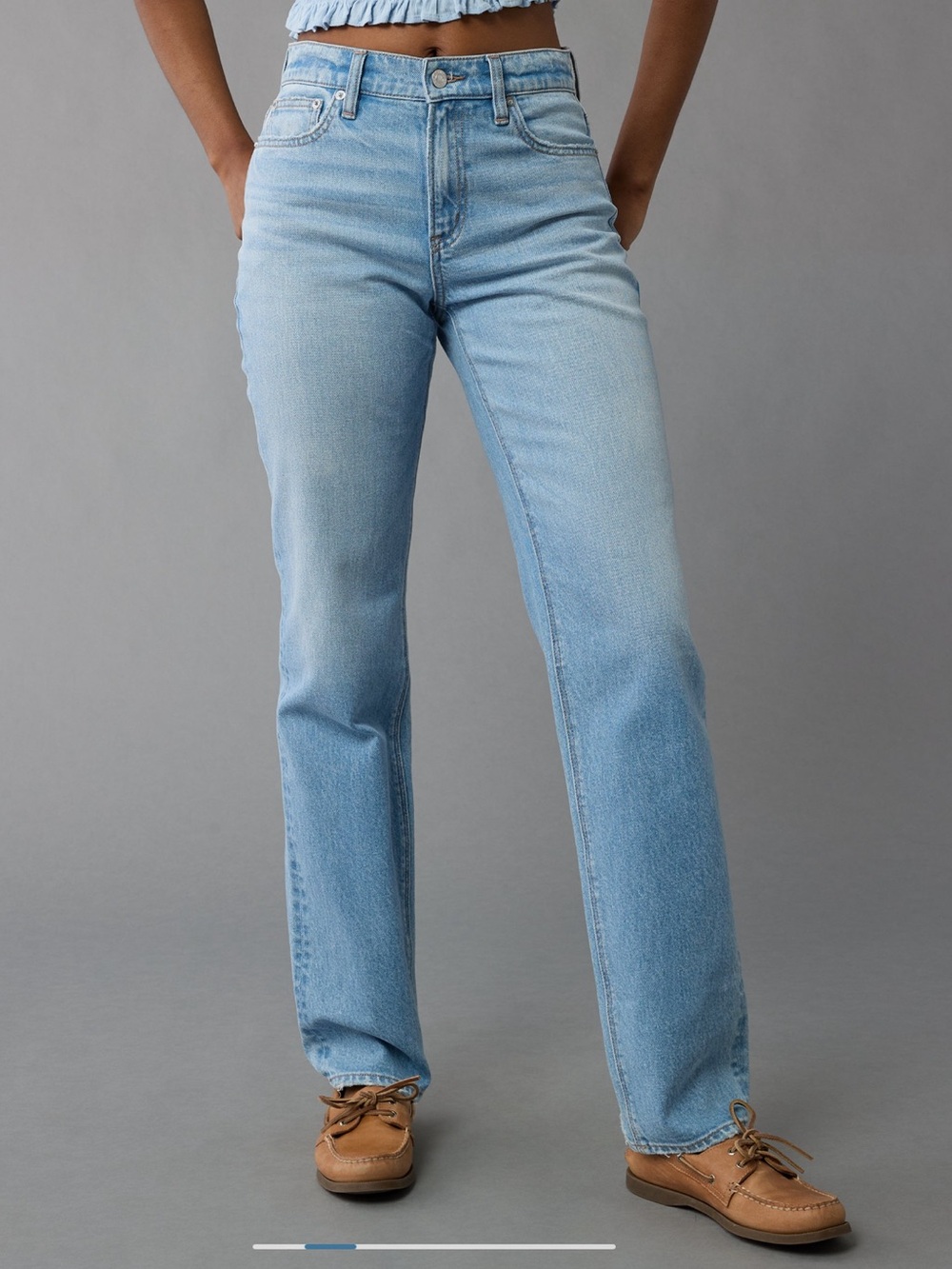 AE Super High Waisted Straight Leg Jeans